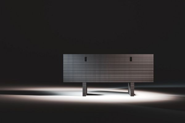 Four-door sideboard wooden furniture concealed pull design